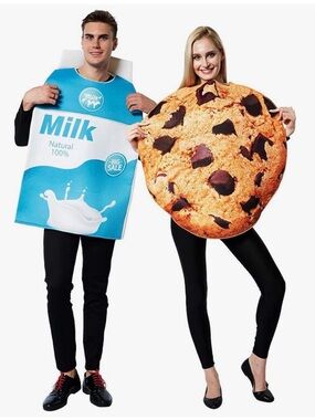 Cookies and Milk Carton Box Costume,Adult or child Costume, One Size,